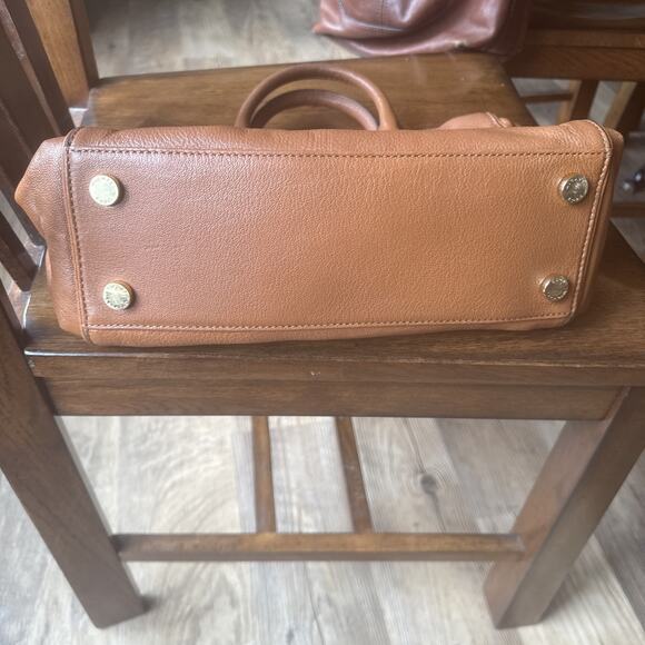 Michael Kors Handbag Women's Brown Grain Leather Zipper Pockets Double Handle - Picture 8 of 14